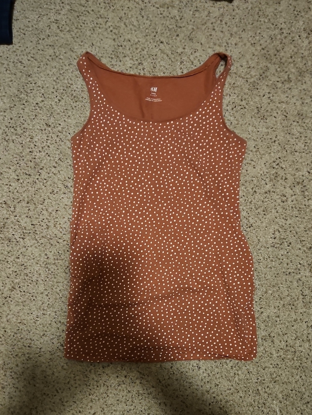 H&M Pale Pink Dot Scoop Neck Tank Top Maternity
